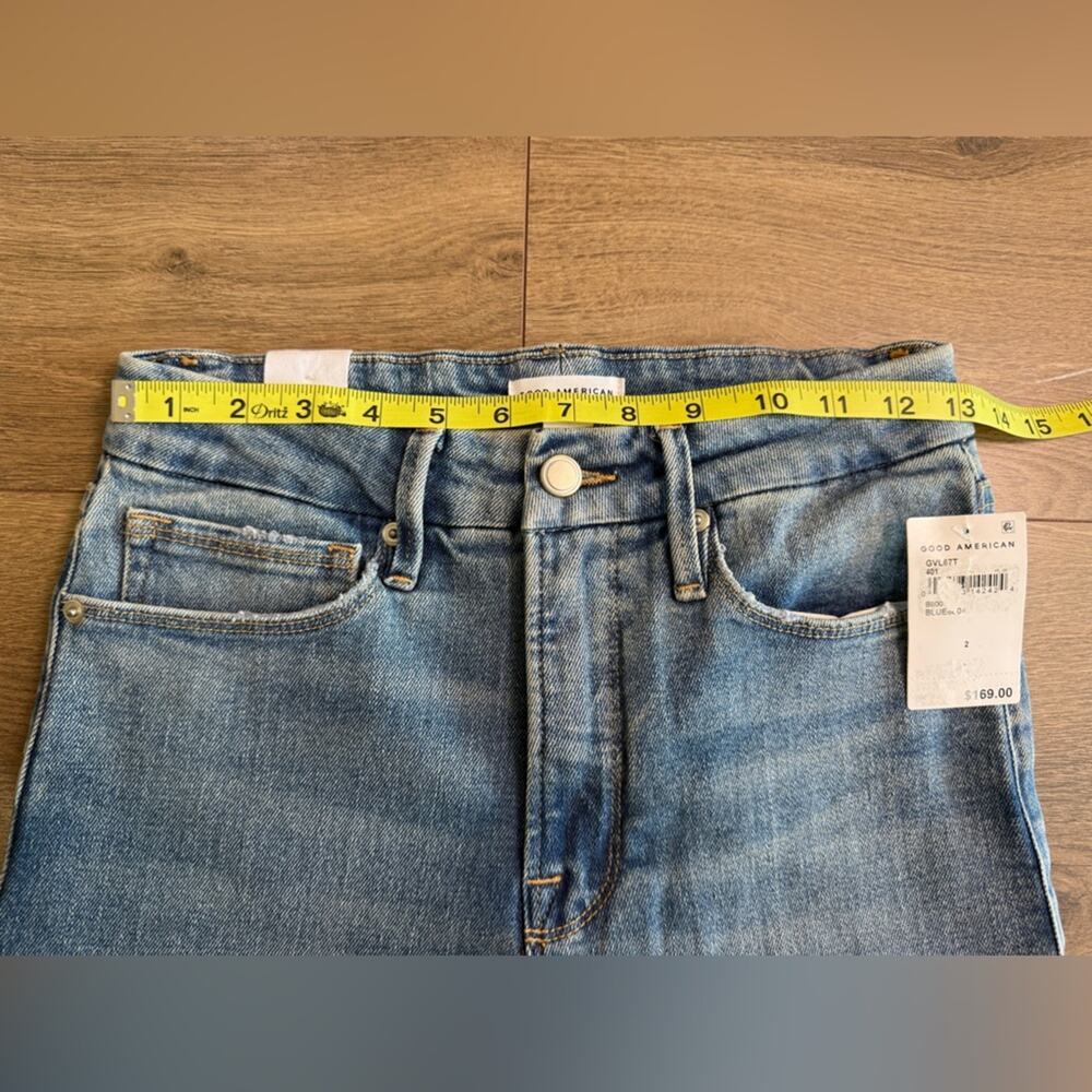 NWT Good American Good Vintage Straight Leg Ankle Jeans in Blue800 Size 2/26 - Picture 12 of 14